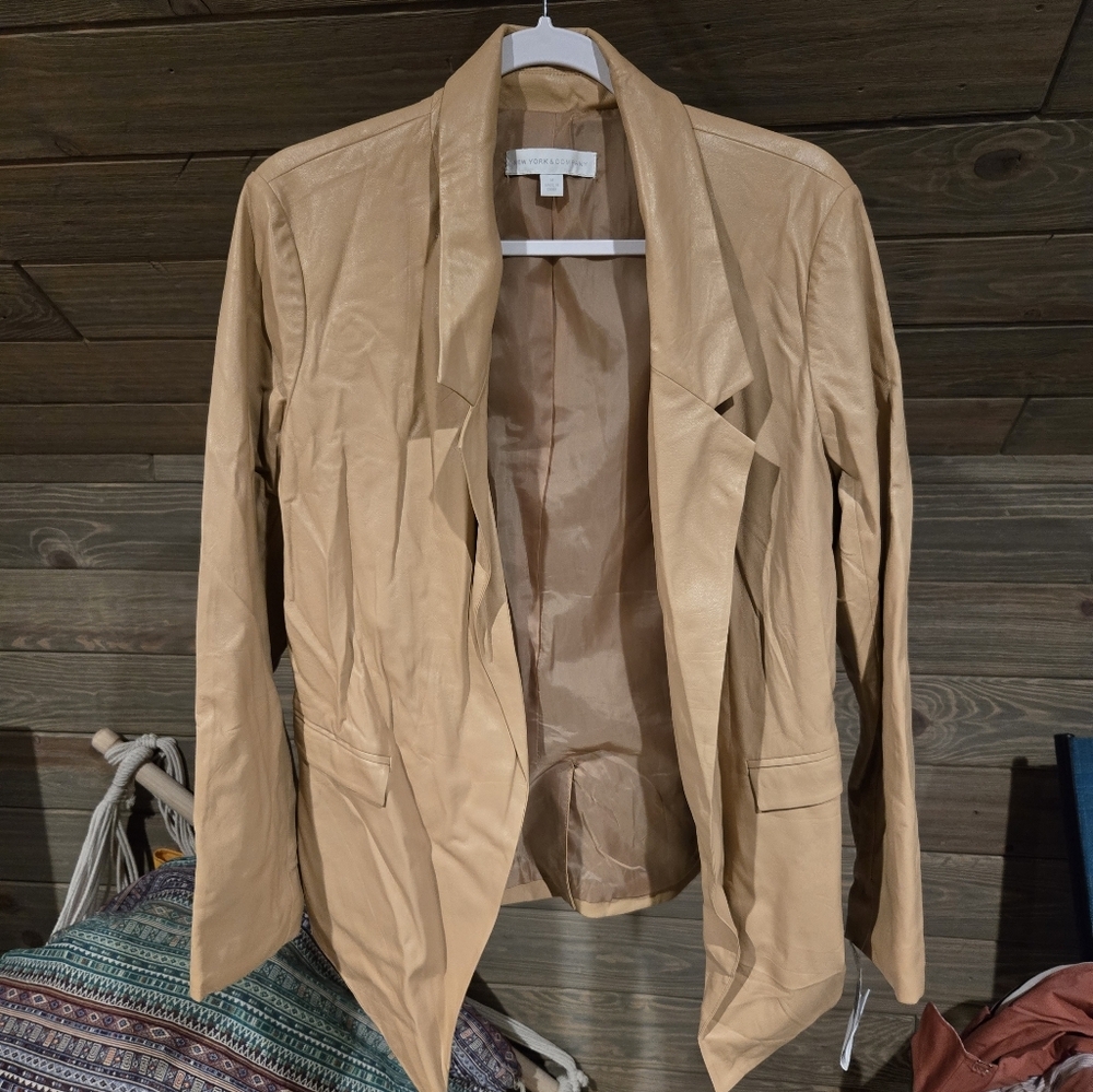 New York & co faux leather blazer